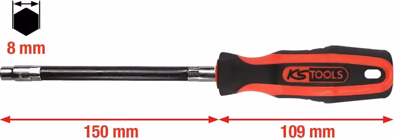 KS TOOLS ERGOTORQUE Cacciavite a bussola 8 mm - 911.1128