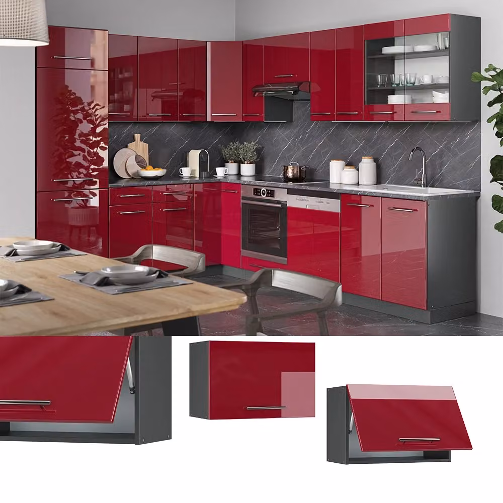 Pensile da cucina Vicco Fame-Line bordeaux lucido e antracite L: 60 cm – 2