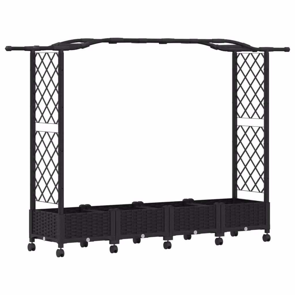 Letto rialzato con griglia e tetto vidaXL nero L: 207 cm, P: 40 cm, H: 129 cm – 2
