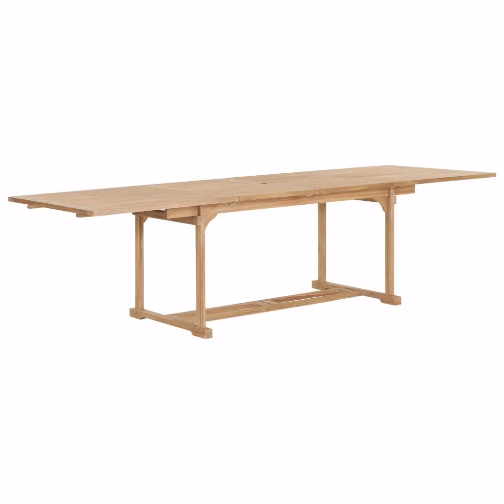 set da pranzo da giardino da 9 pezzi 180-280 x 100 x 75 cm in legno massiccio di teak