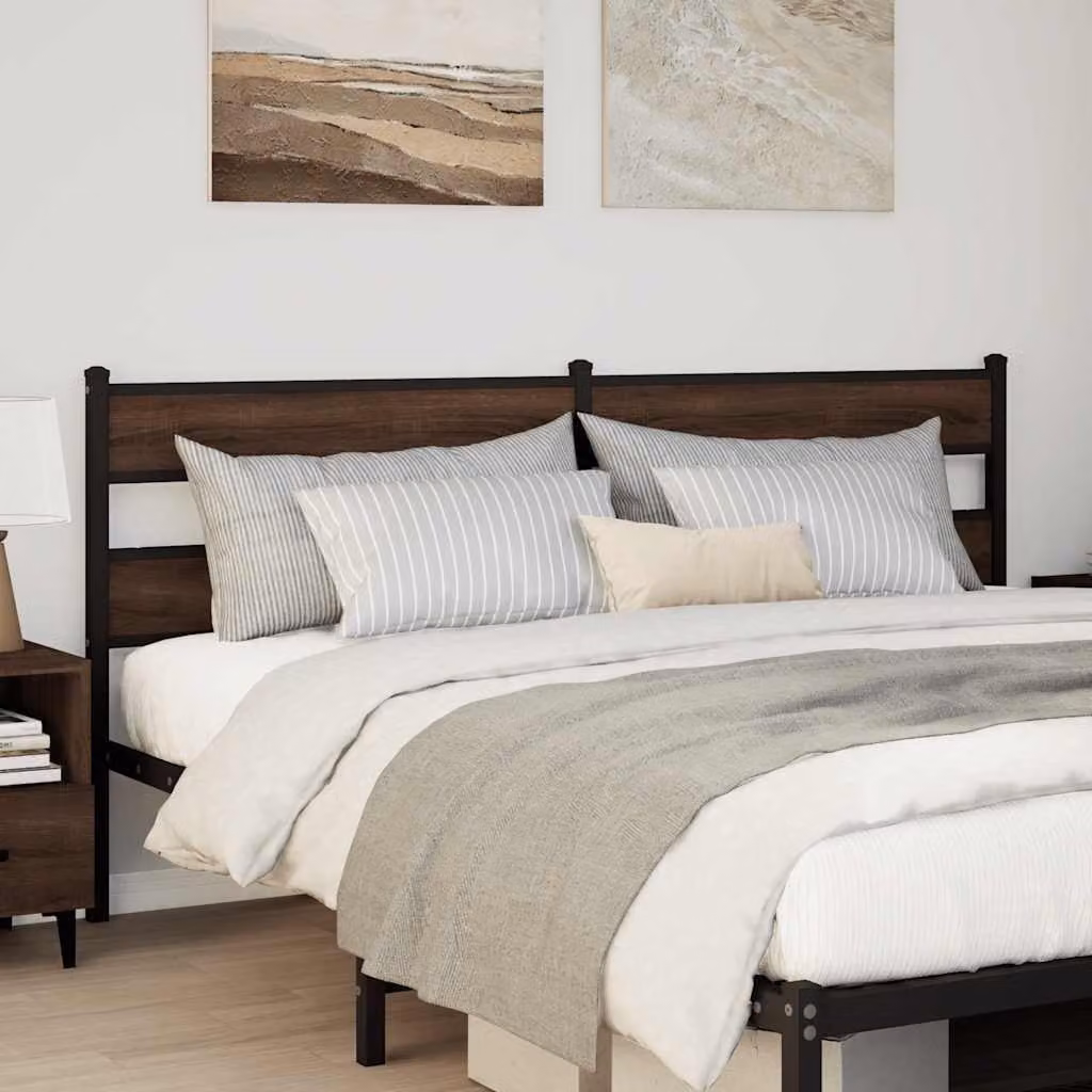 Testiera di ricambio vidaXL in rovere marrone con acciaio e truciolato per letto 180x200 cm