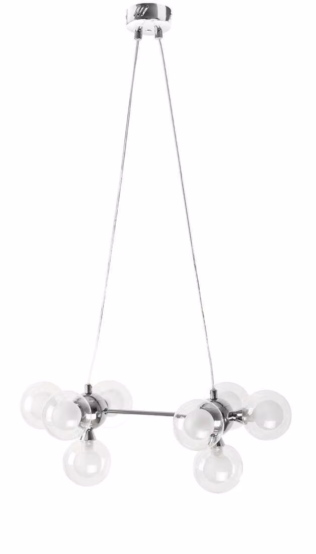 Rabalux 2624 lampada a sospensione 8 spot Briella, G9, 28W, 2700K, 370lm, bianco argento, rotonda, bianco caldo, moderna, ø90mm