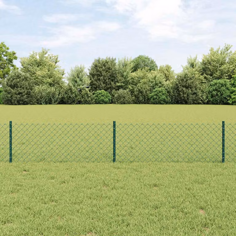 Maison Exclusive - Recinzione con Posto Verde 0,4 x 10 m Acciaio e PVC