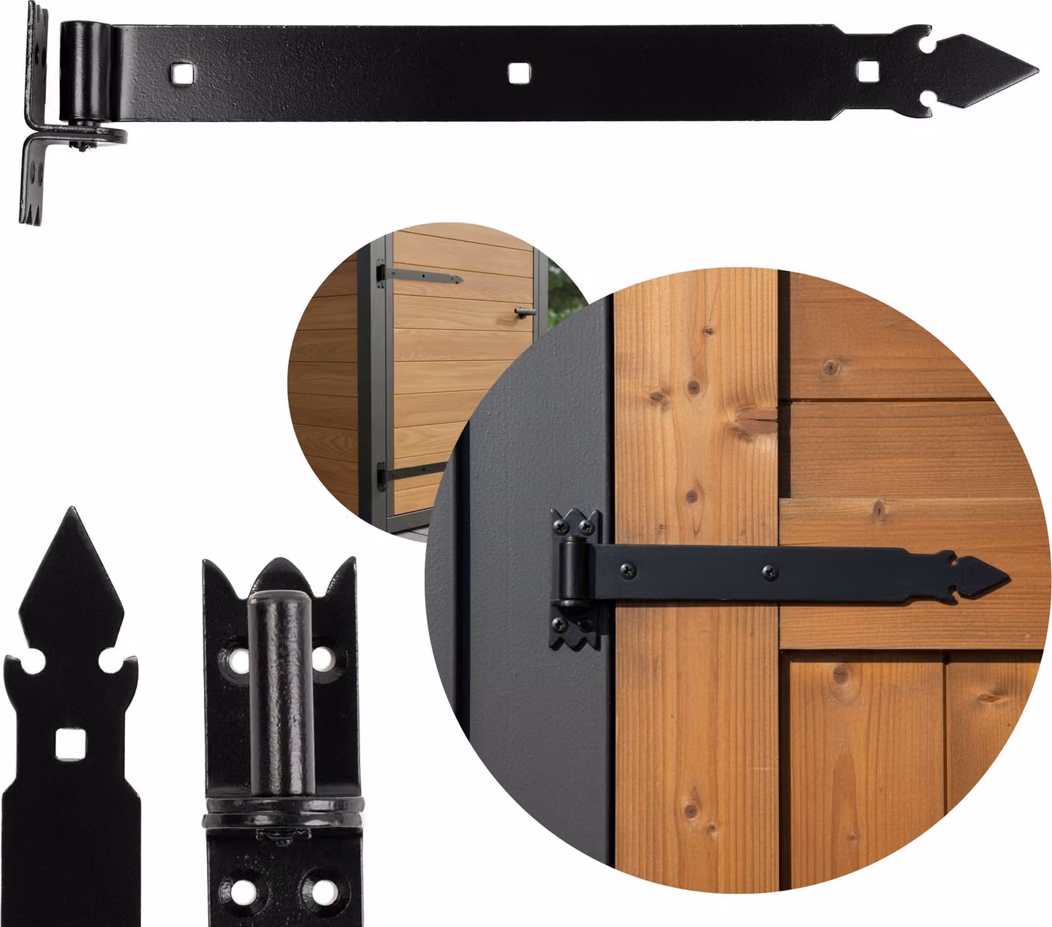 ADGO, cerniera decorativa, cerniera rustica, cerniera per porte esterne e interne, 500 mm nera