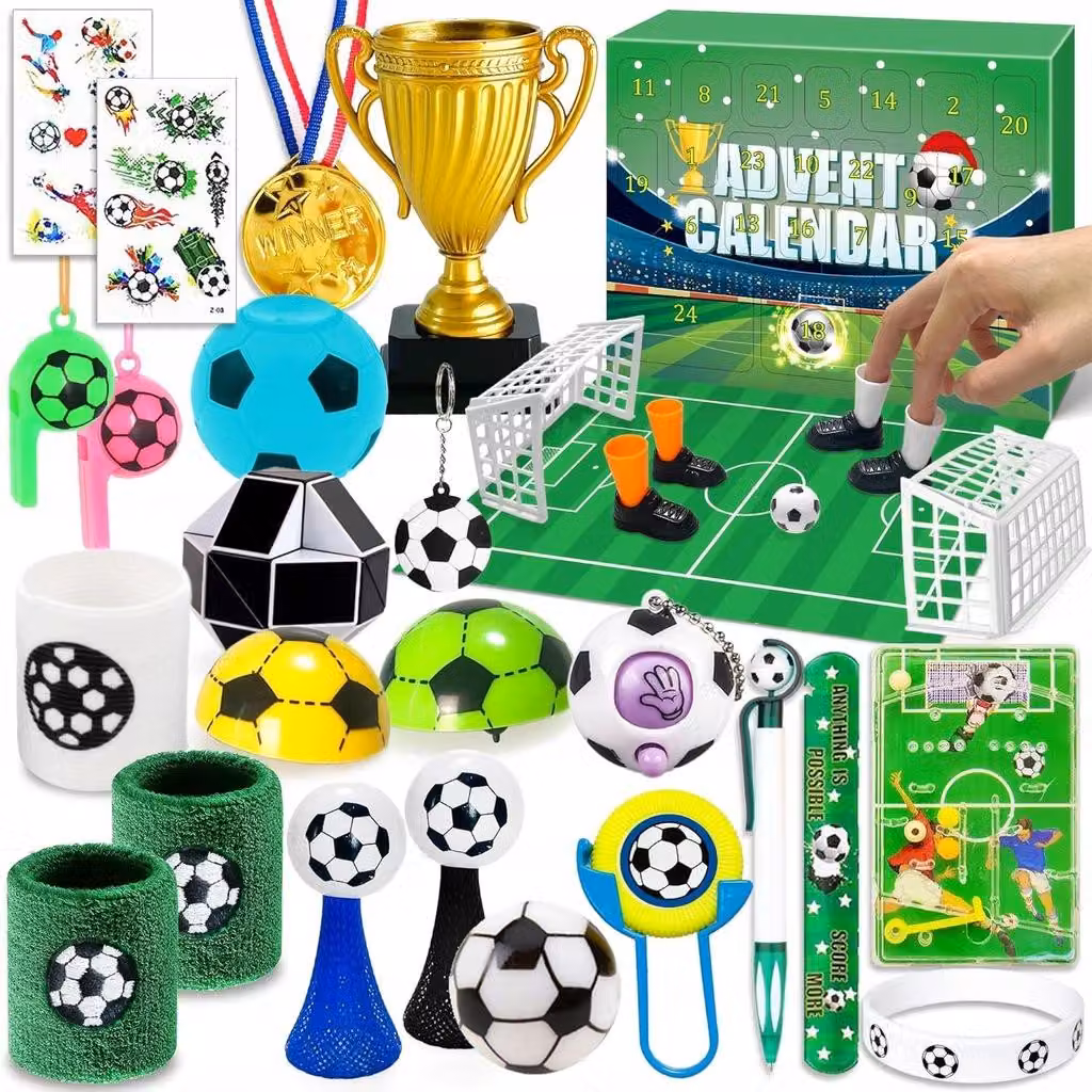 Calendario dell'Avvento per bambini Tifoso di calcio, conto alla rovescia per il Natale 24 giorni