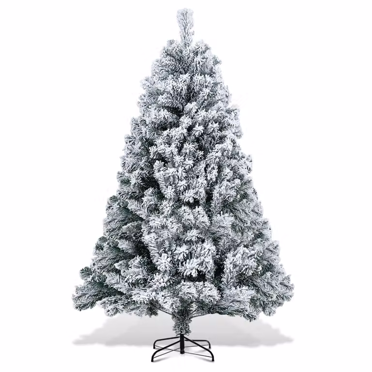 Jopassy albero di Natale floccaggio polvere di neve decorazione di Natale albero artificiale 180cm con polvere di neve
