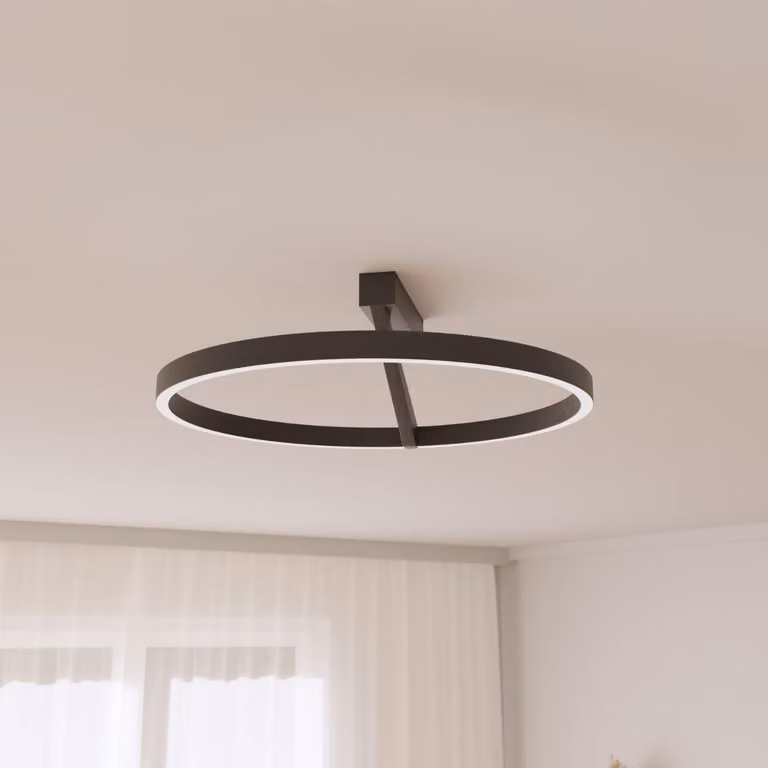 LUMIÈRE Design Plafoniera 'Noxi' 45cm LED bianco caldo Up- & Downlight Nero