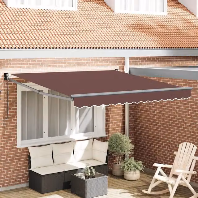 Tenda Sole Retrattile Manuale 300x250 cm Marrone 3215703