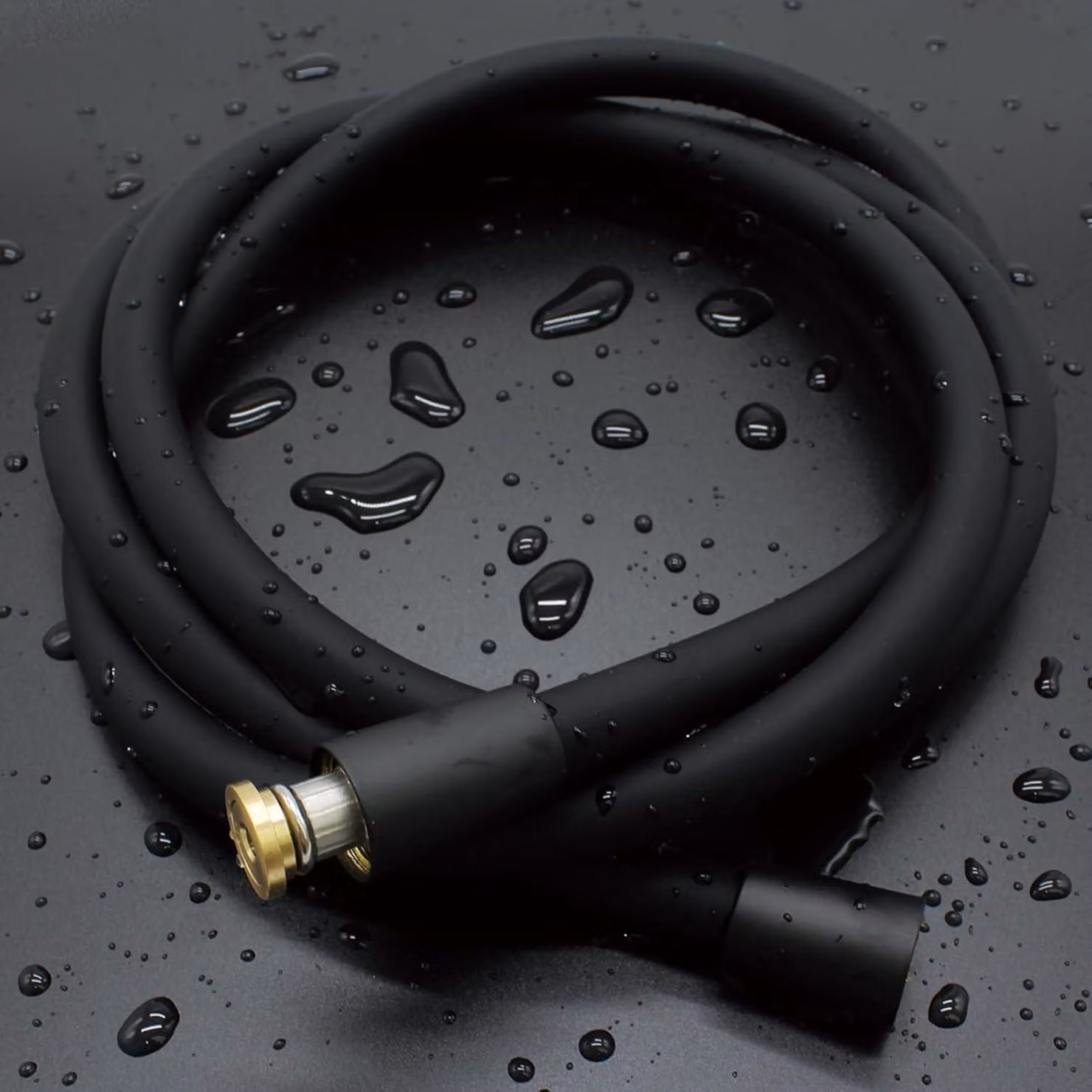 Tubo flessibile per doccia, 150 cm, antitorsione, in silicone, per soffione, colore nero