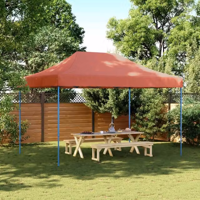 Tenda da festa in tessuto Oxford color terracotta L: 279 cm, P: 410 cm, H: 315 cm – 1