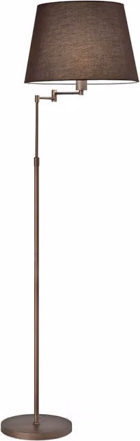 Piantana Perenz Crane con paralume in tessuto a cono, regolabile, disponibile in oro/ottone, bianco o marrone