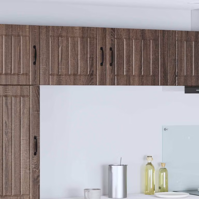 Set di 2 armadietti a muro LUCCA vidaXL in legno MDF Rovere Marrone per cucina