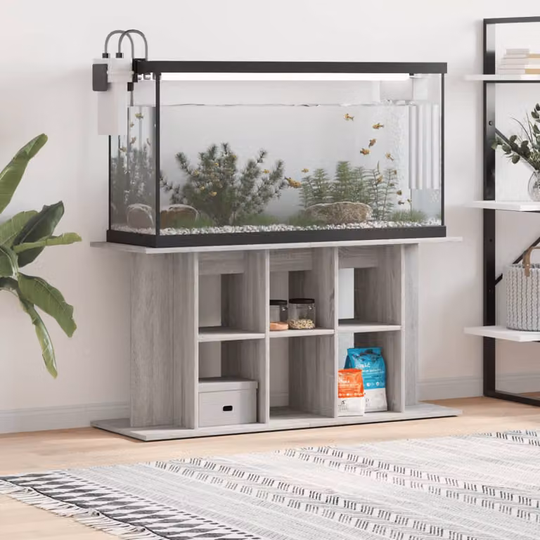 Supporto per acquario vidaXL in legno multistrato e MDF, colore grigio, L: 120 cm, P: 40 cm, H: 60 cm