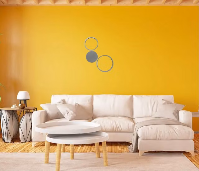Applique a LED Ondaluce Pois Silver dimmabile con design moderno a anello