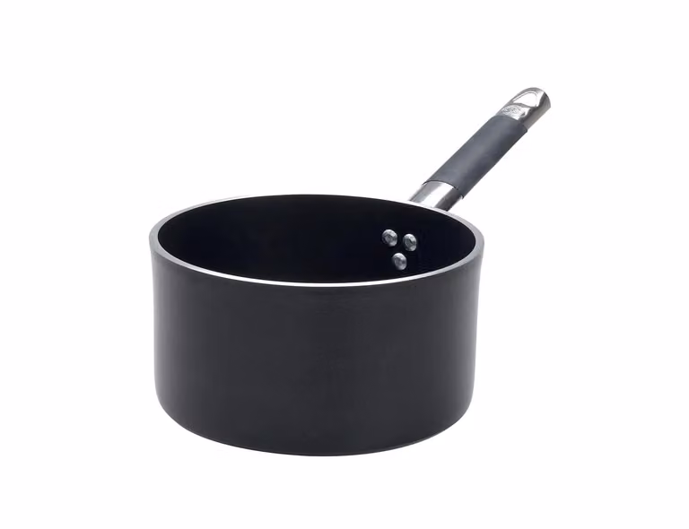 Casseruola Alta AlBlack in alluminio antiaderente 5mm con manico “cool”, diam. 16cm