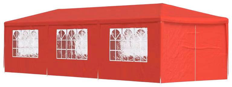 Tenda Party 900 x 300 x 255 cm Rosso PE e Acciaio