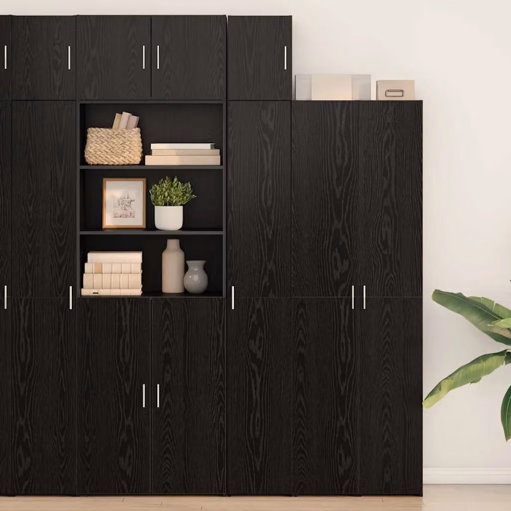 vidaXL Mobiletto a muro moderno in rovere nero con ante a battente L: 30 cm, P: 42,5 cm, H: 39,5 cm