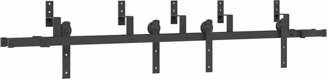Kit di Binari per Porte Scorrevoli in Acciaio Inox Nero Opaco 200 cm CFW3807667