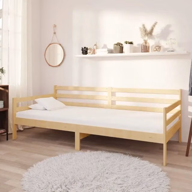 Divano Letto con Materasso-Sofa Letto-Daybed 90x200 cm Legno Massello di Pino 116320