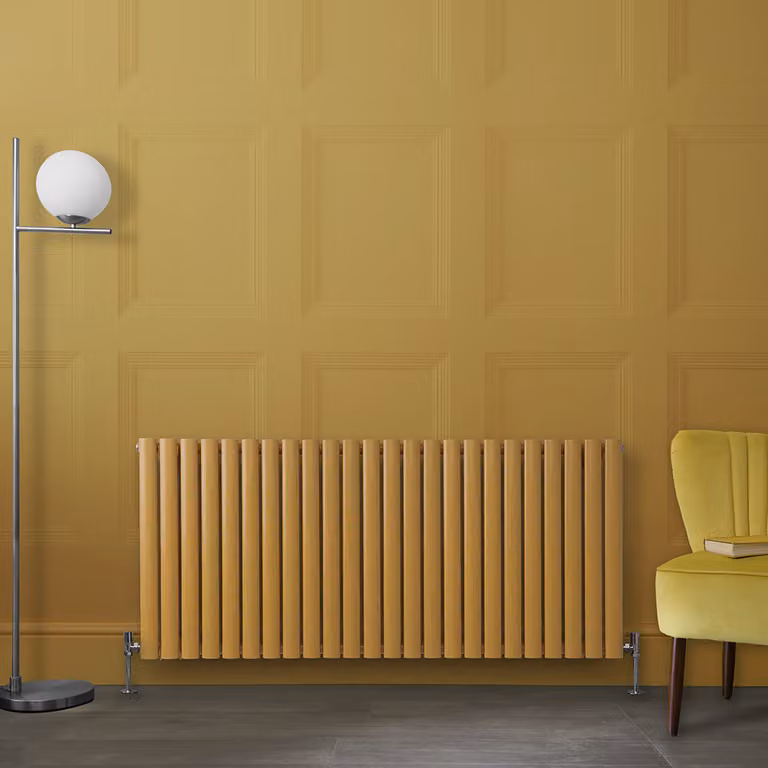 Radiatore di Design Orizzontale  Giallo (Autumn Giallo) -  635mm x 1416mm - Pannello Singolo  - Revive