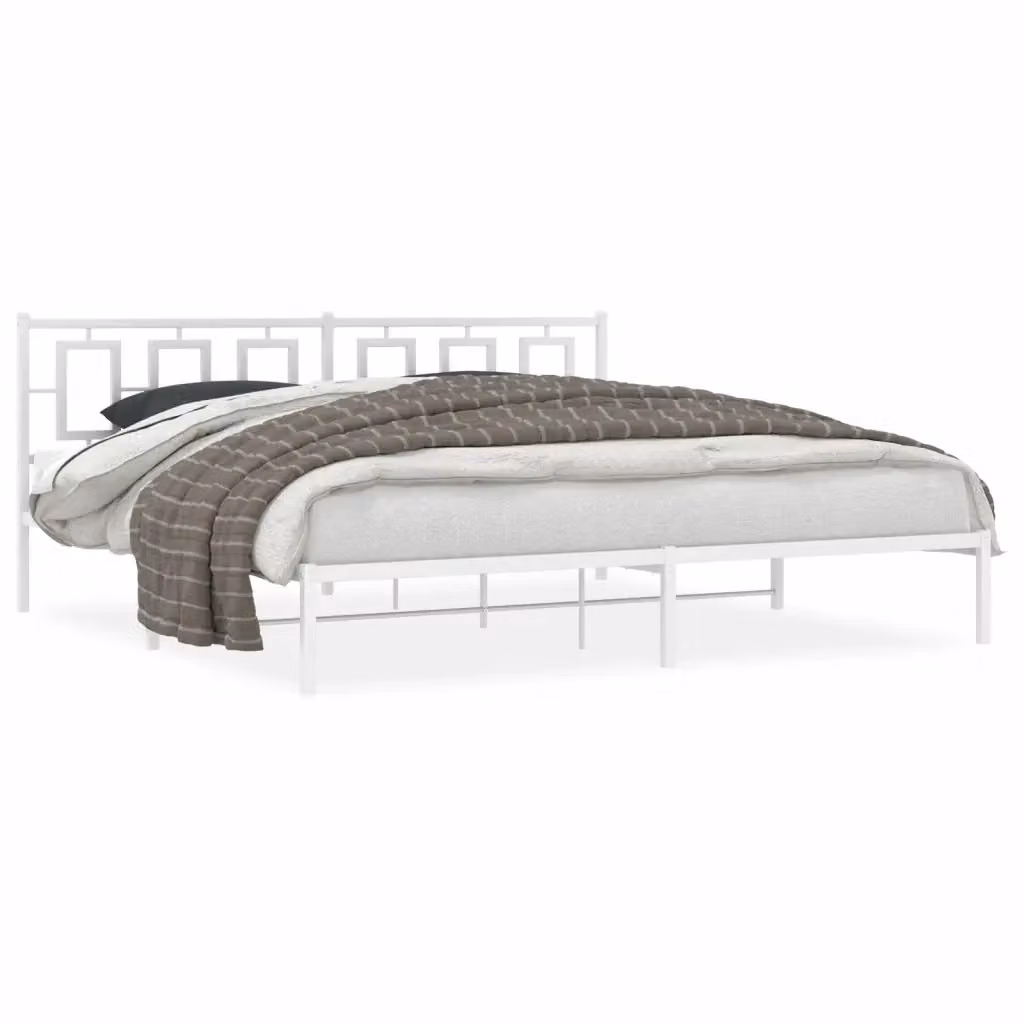 Giroletto con testiera in metallo bianco vidaXL L/P/H: 200 x 200 x 91 cm – 2