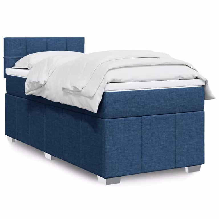 Letto Ibrido vidaXL con Materasso a Molle Insacchettate Blu e Bianco, L 90 cm x P 200 cm