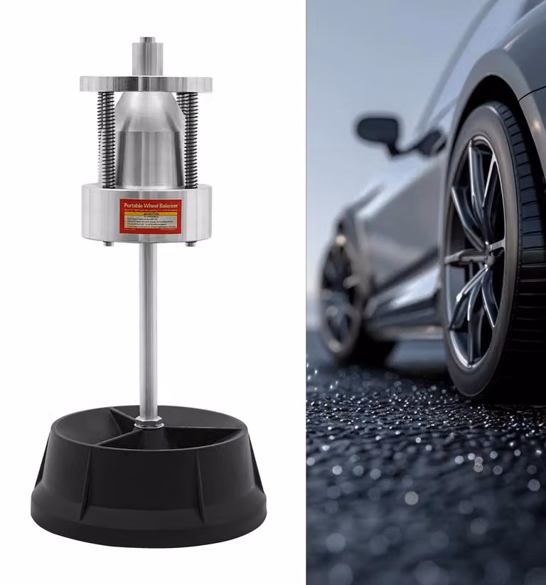 Supporto per bilanciatura pneumatici - Manuale - Portatile - Con livella a bolla - Per auto e camion - Apparecchio per bilanciatura ruote