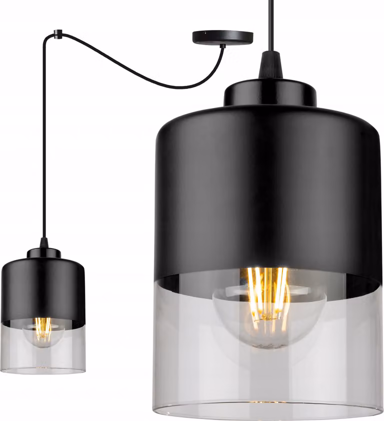 Lampada a sospensione Rome Spider - lampada a sospensione a forma di ragno - lampada da soffitto - lampada a ragno con 1 testa - lampada a sospensione in metallo e vetro - E27