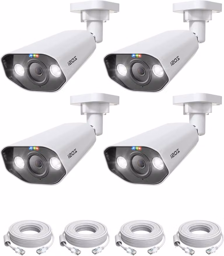 Telecamera di sicurezza esterna PoE – 4K Ultra HD – 8MP – Grado di protezione IP66 (resistente all'acqua) – Audio bidirezionale
