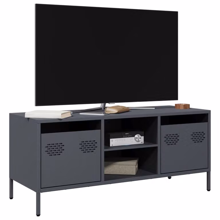 Mobile TV vidaXL in metallo color antracite L: 101,5 cm, P: 39 cm, H: 43,5 cm