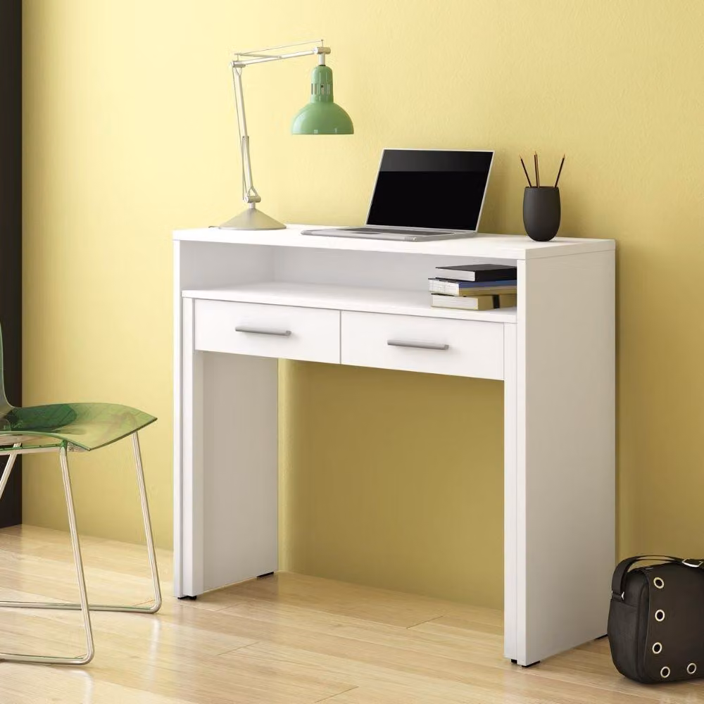 Scrivania Consolle Scrivia bianco opaco con piano estraibile – Design Funzionale e Salvaspazio