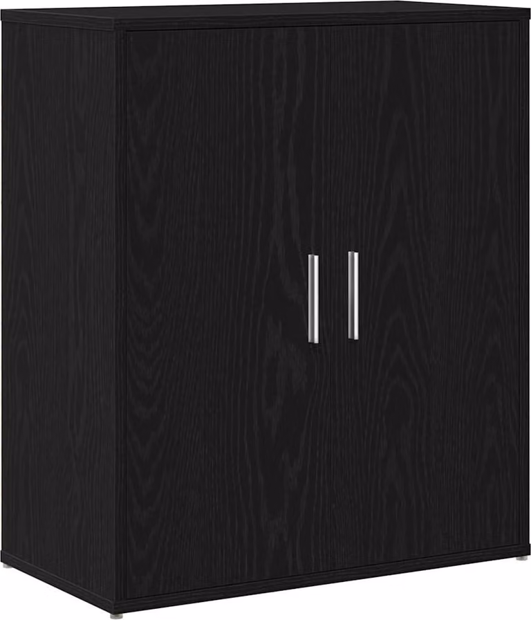 Credenza Rovere Nero 60x31x70 cm in Legno Multistrato