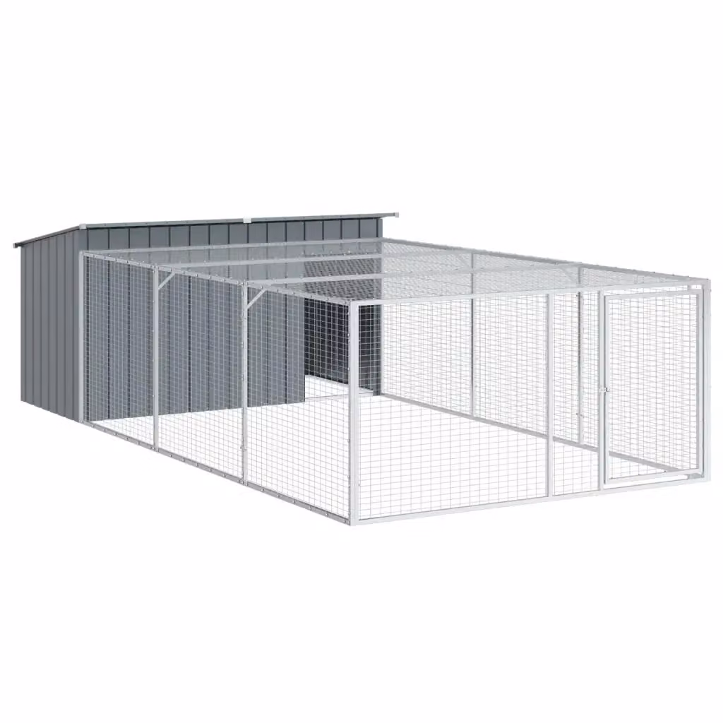 Cuccia per cani con recinto VIDAXL in acciaio zincato antracite L: 396 cm, P: 197 cm, H: 110 cm – 2