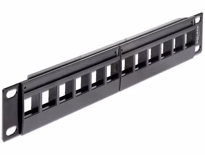 Delock 43259 DELOCK Patchpanel 1HE 12 Keystone Ports schwarz