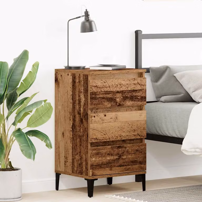 Armadio da notte vidaXL in legno effetto rustico marrone L: 45 cm, P: 35 cm, H: 44 cm