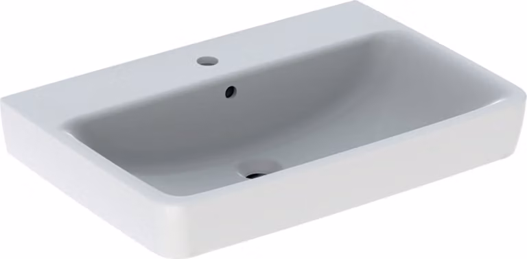 Geberit Waschtisch Renova Plan mit Hahnloch, mit ÜL 700x480mm weiß