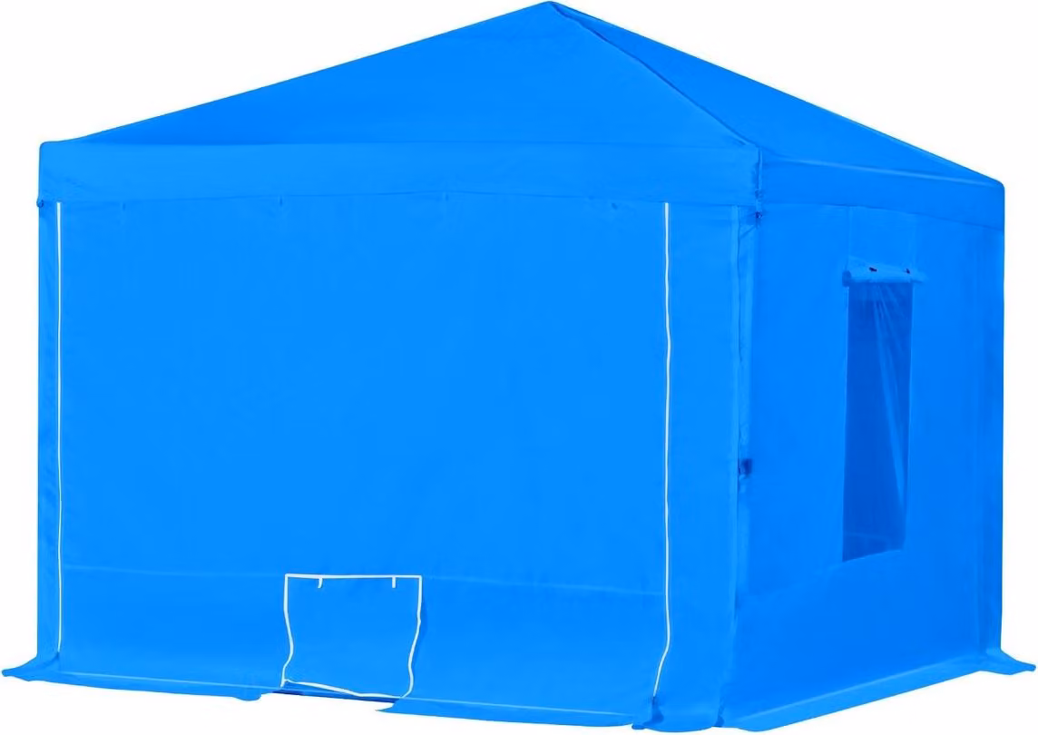 Tenda portatile per cabina di verniciatura, 2930 x 2930 x 1810 mm Tenda portatile per garage, cabina di verniciatura impermeabile con struttura pieghevole e 2 finestre laterali in rete per ricambi auto, mobili, motociclette