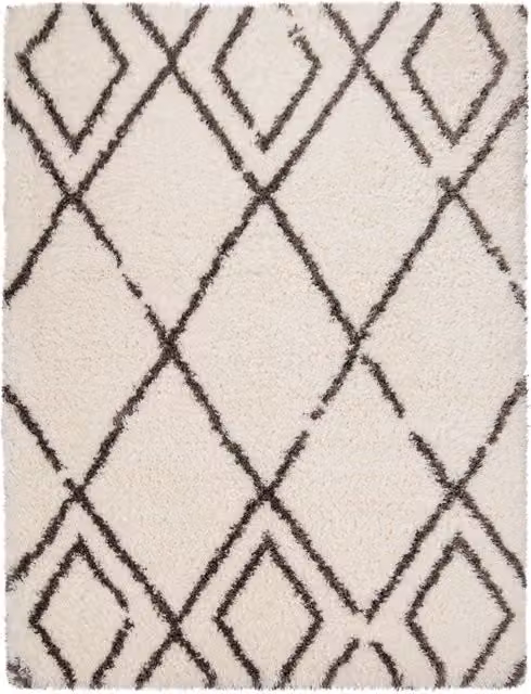 Tappeto a pelo alto Mahara beige in fibre sintetiche L: 60 cm, P: 90 cm – 1