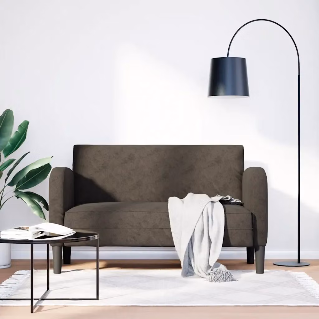 Divano moderno da soggiorno in similpelle grigio con L: 124 cm, P: 70 cm, H: 67 cm – 2