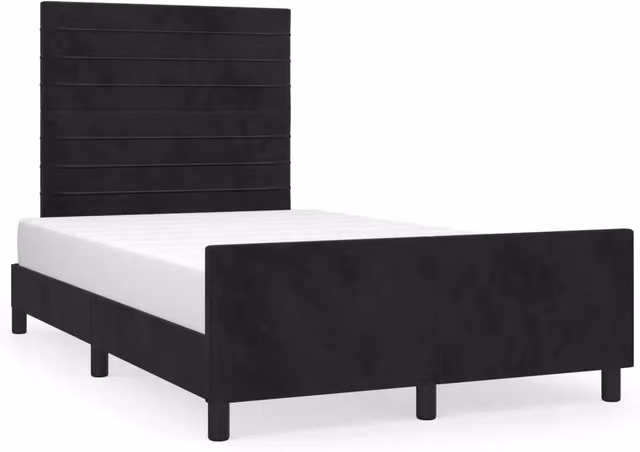 Letto matrimoniale | Letto per adulti | Giroletto senza Materasso Nero 120x200 cm Velluto