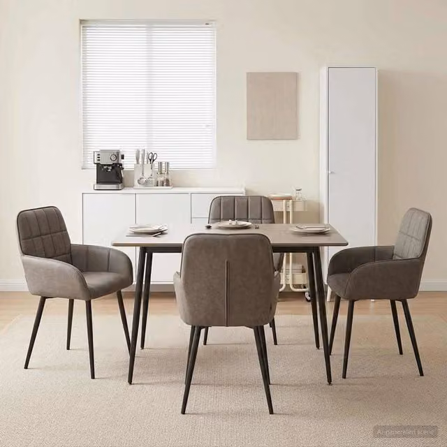 Sedie da pranzo 4 pz Similpelle Grigio 56.5 x 50 x 85 cm 3428187
