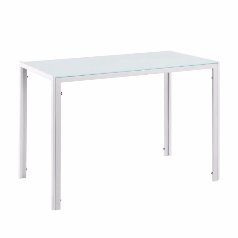 In And OutdoorMatch Tavolo da pranzo Jackson - Vetro temperato - 8 mm - 105 x 60 x 75 cm - Bianco - Aspetto lussuoso