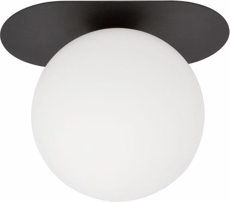 Lampada da soffitto Emibig 1xE14 40W PLAZA 1 NERO/OPALO 1118/1