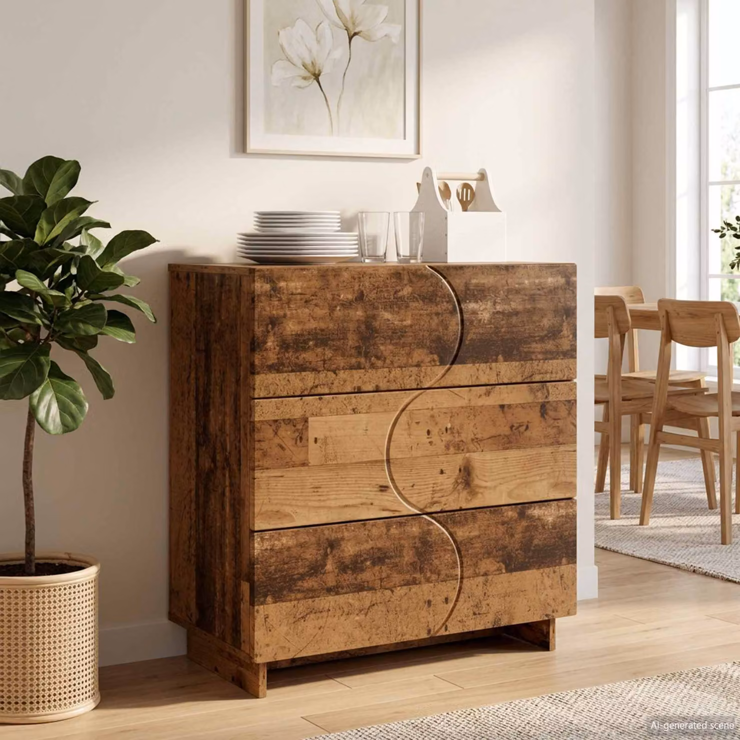Credenza moderna vidaXL in legno ingegnerizzato color marrone L 70 cm x P 38 cm x H 75 cm