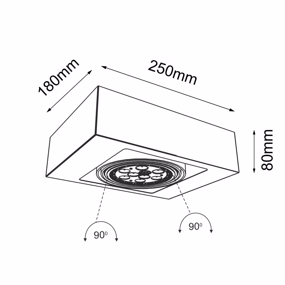 Spot da soffitto Shilo KOGA nero rettangolare orientabile e dimmerabile con attacco GU10 – 2