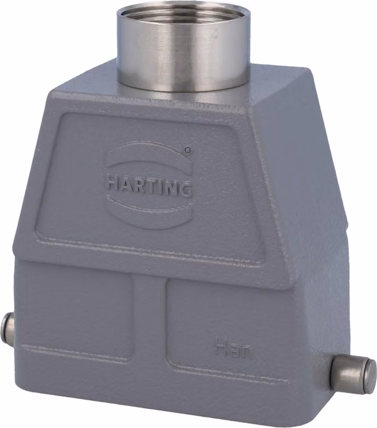 HARTING Han 10B Custodia a manicotto alta, 1xPG21 uscita cavo diritta, per 1 staffa (nella parte inferiore) Vite PG21