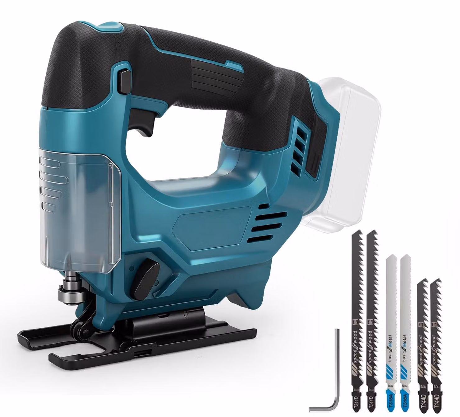 Sega circolare a batteria da 18V, brushless, con altezza di taglio di 26 mm e capacità di eseguire tagli inclinati fino a 45°