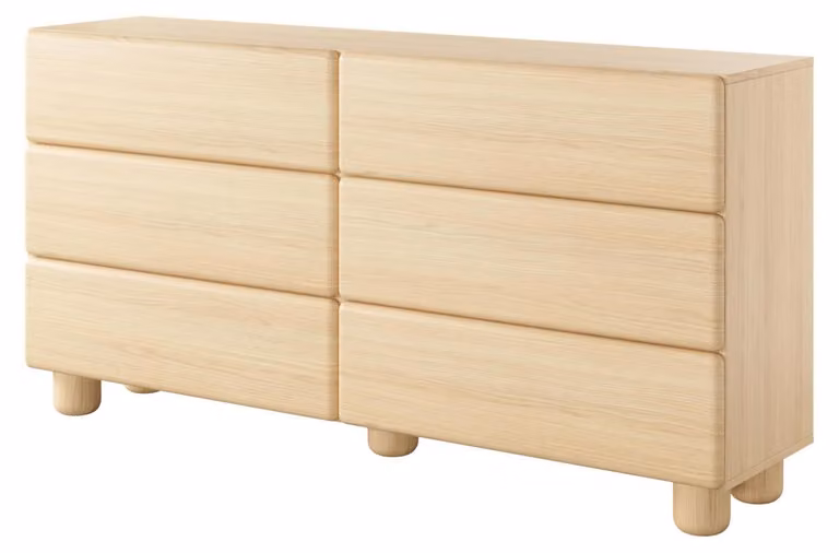 Comò FURNLUX Lomo, colore beige, 161 cm / Colore principale: beige / Dimensioni: 161 x 81 x 38 cm