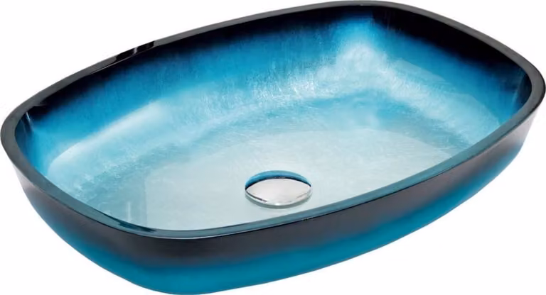 Mexen Araks lavandino da appoggio in vetro 54 x 39 cm, blu - 24155447