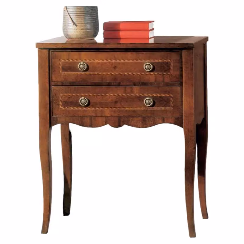 Cassettiera classica in legno con 2 cassetti Mobili 2G L/P/H: 65 x 40 x 80 cm – 1